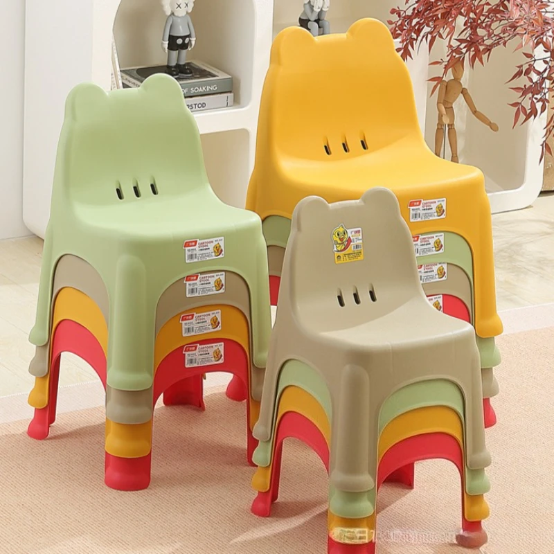 Schienale per sedia per bambini in plastica per bambini Seggiolino per bambini Poltrona per bambini Sgabello da pranzo Casa Asilo nido Camera da letto