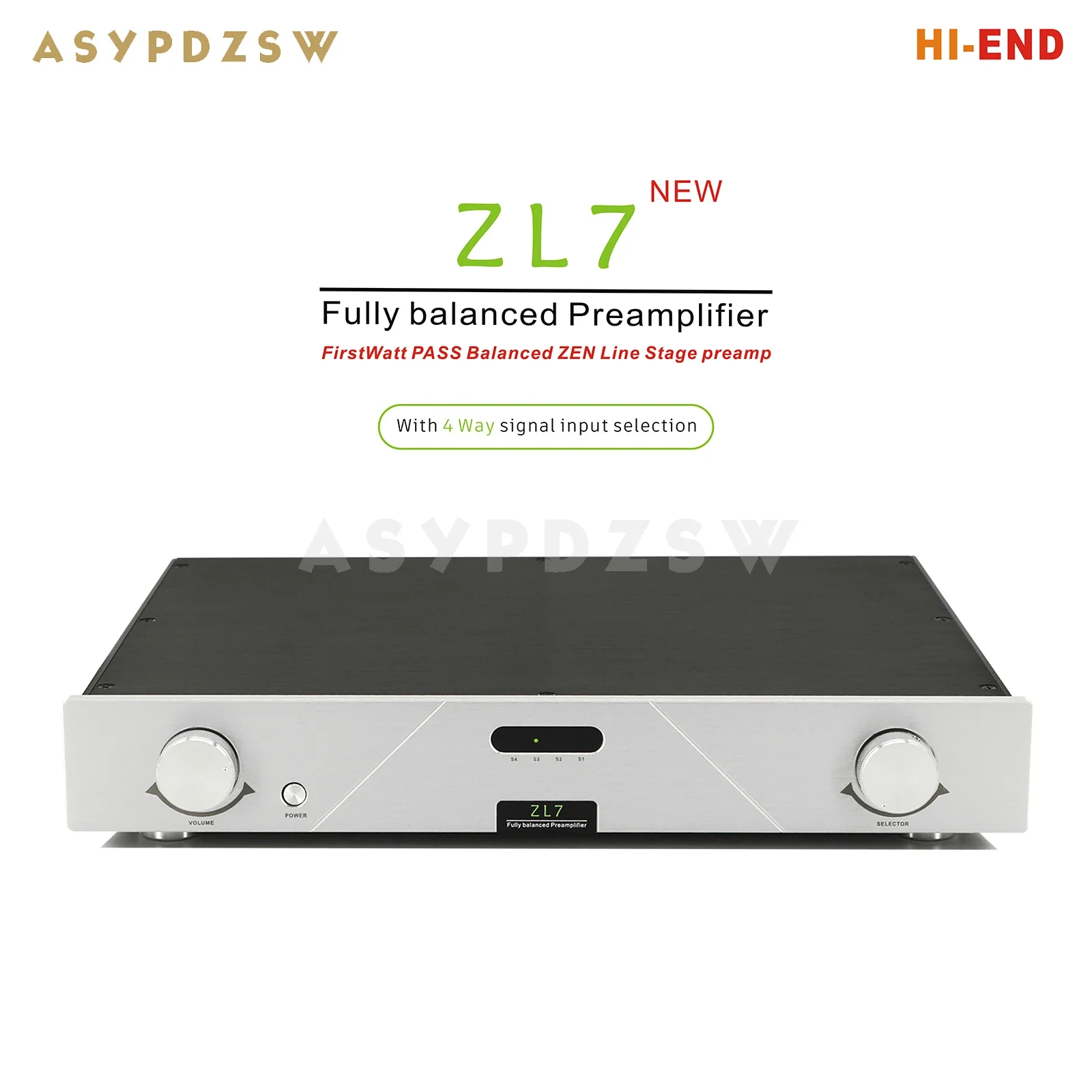 HI-END ZL7 Fully balanced Preamplifier Base on FirstWatt PASS Balanced ZEN Line Stage preamp