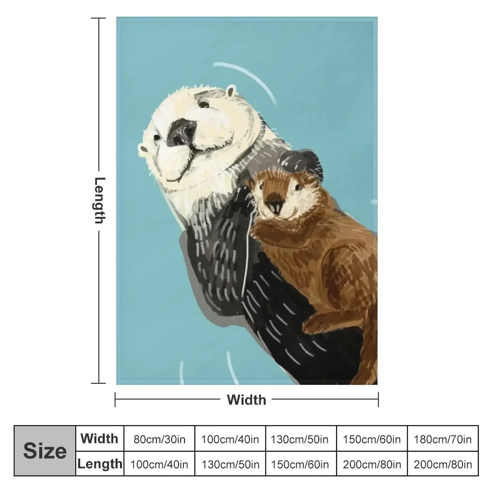 Alaska sea otter mom and baby Throw Blanket valentine gift ideas warm for winter Luxury Hair Blankets
