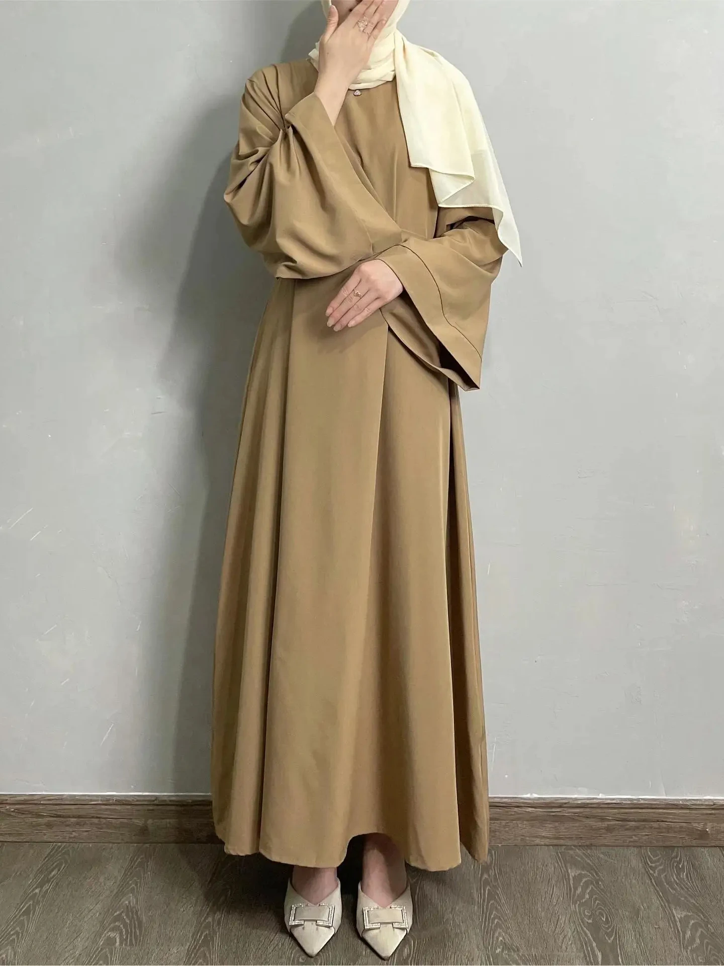 Women Eid Muslim Dress Abaya Arab Dubai Kaftan Islam Abayas Morocco Turkey Modest Vestidos Solid Color Loose Casual Long Robe