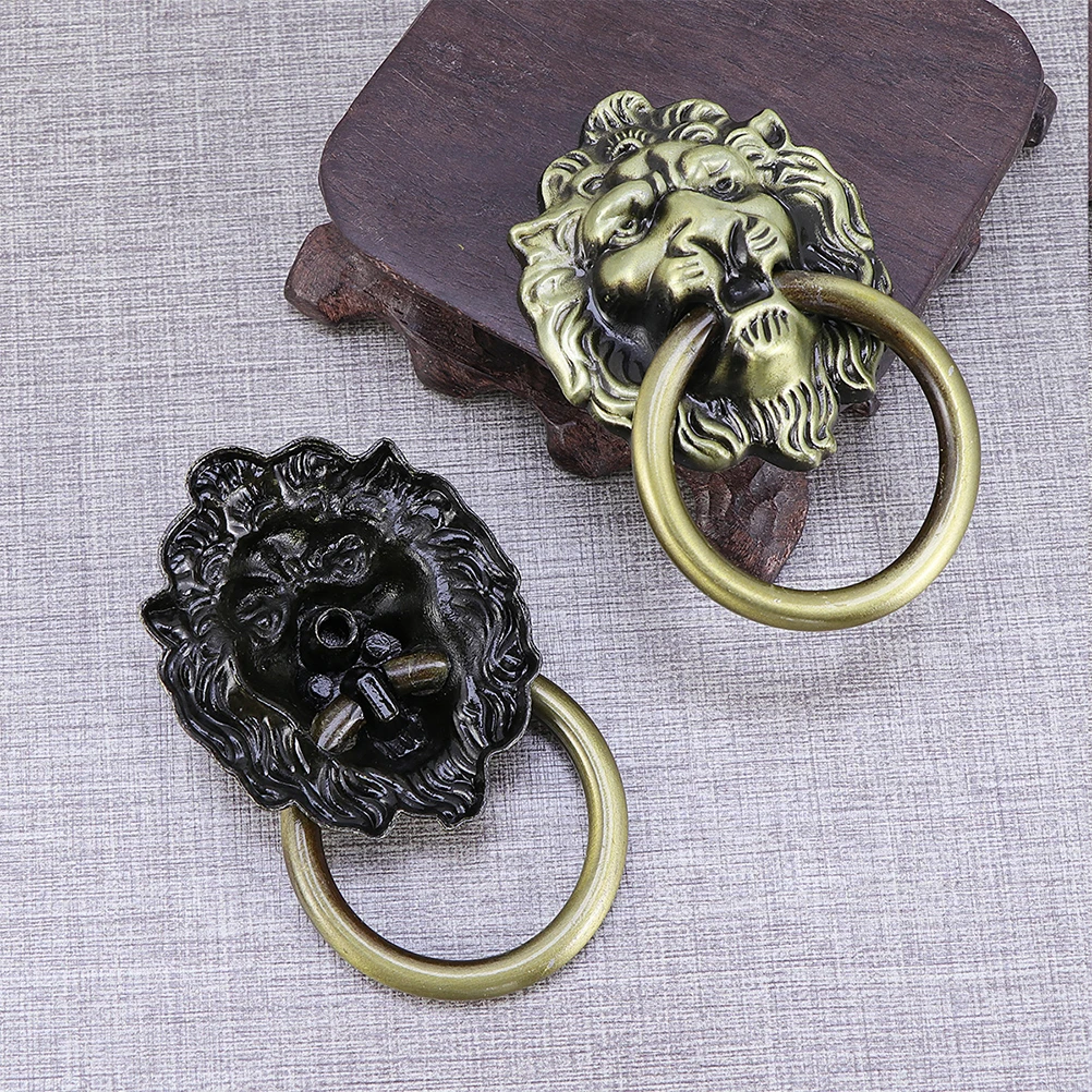 

4Pcs Lion Head Drawer Knobs Zinc Alloy Durable Cabinet Cupboard Door Pull Handles for Furniture Alloy Pull Handle