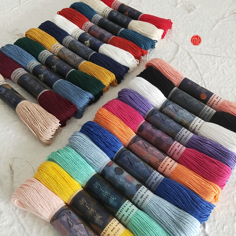 Wholesale Price by SET Made Sashiko Crafts Embroidery Accessory 23 colors Colorful 6 Strands Nice Quality Sashiko Thread