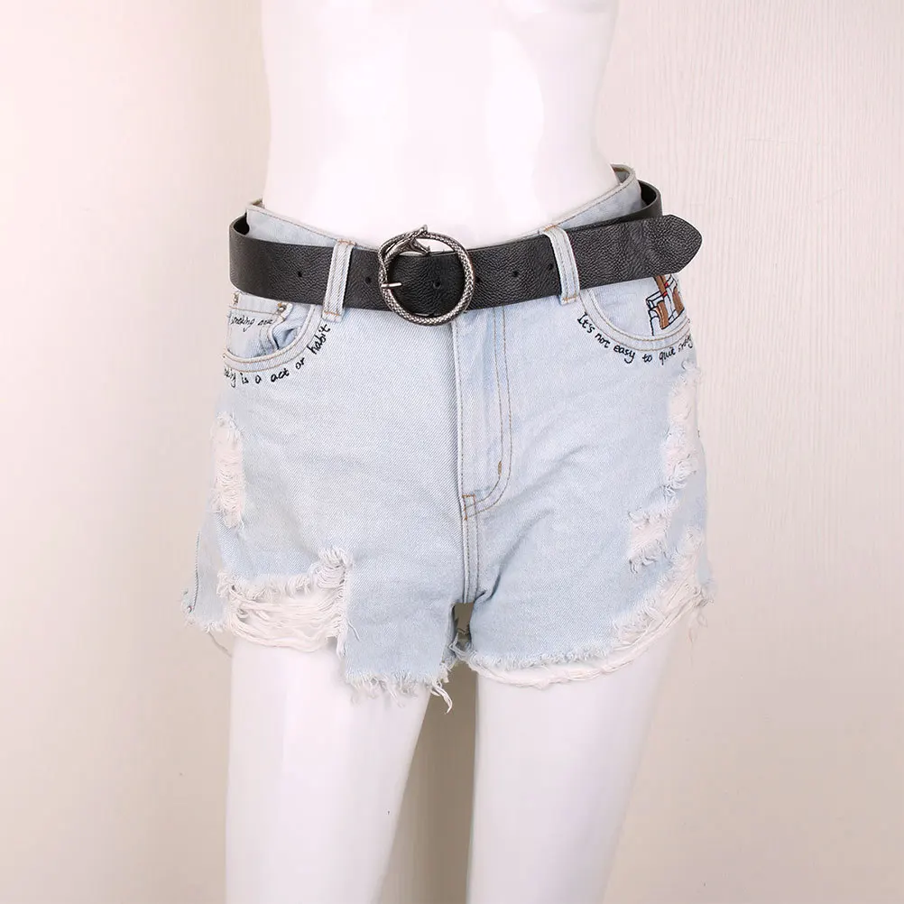 

1pc Square Buckle Women Waist Waist Belt Wide Pu For Women Fashion Belt Accessory Jeans Dresses Black