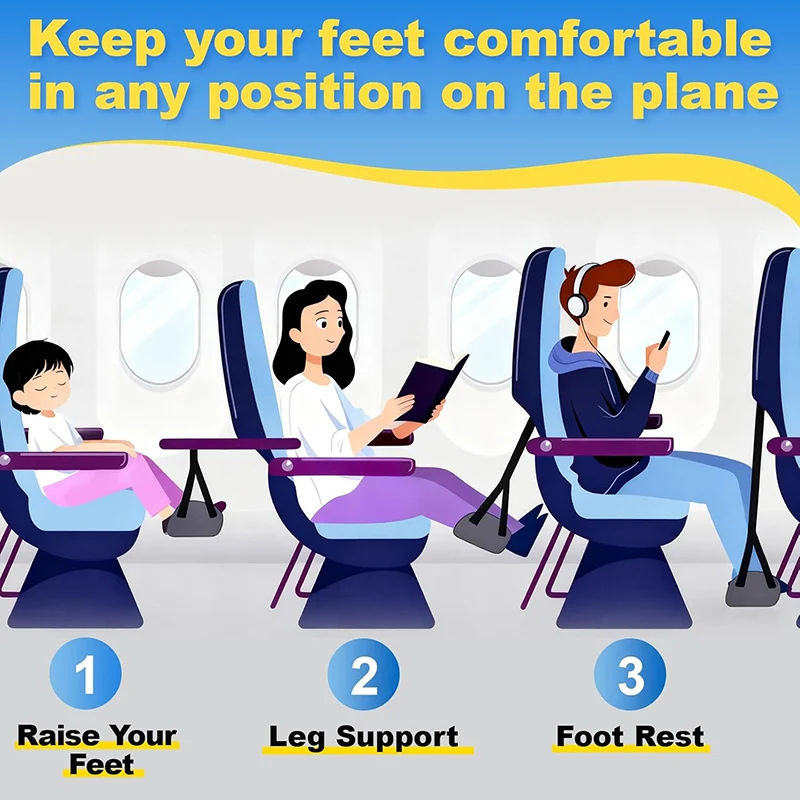 Travel Rest Hammock Airplane Foot Hammock, Foot Rest for Plane Travel Essentials, Store Office Nap Foot Rest