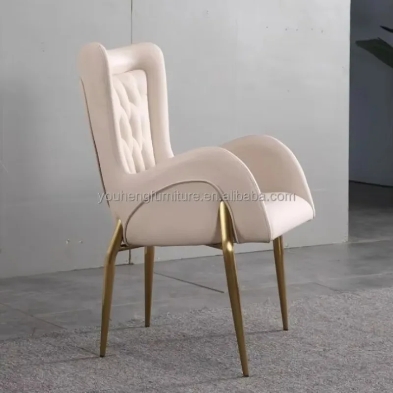 Good Quality Luxury and Nordic Velvet Leisure Chromed Leg Dining Living Room Tantra Design Dining Room Chair for Sale