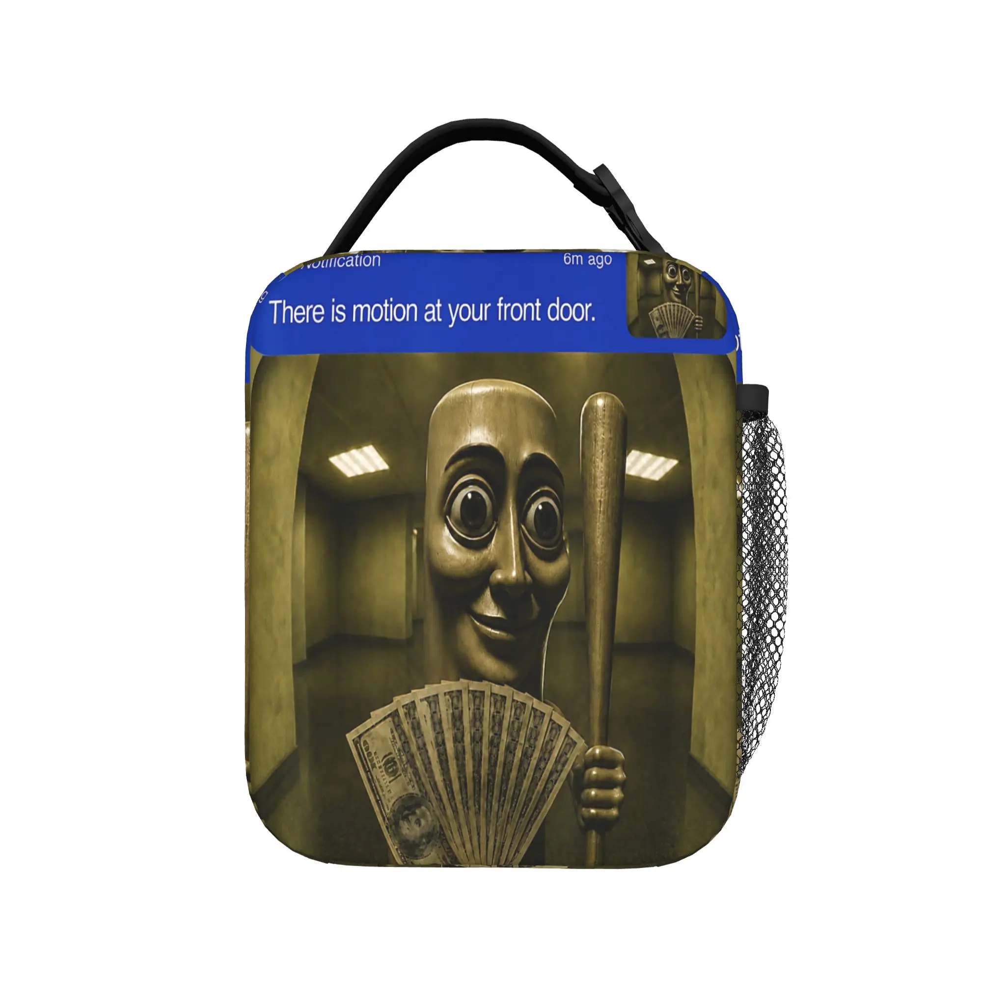 There is Motion at Your Front DoorTung Tung Tung Sahur Lunch Bag Vintage Lunch Box Outdoor Picnic Portable Thermal Tote Handbags
