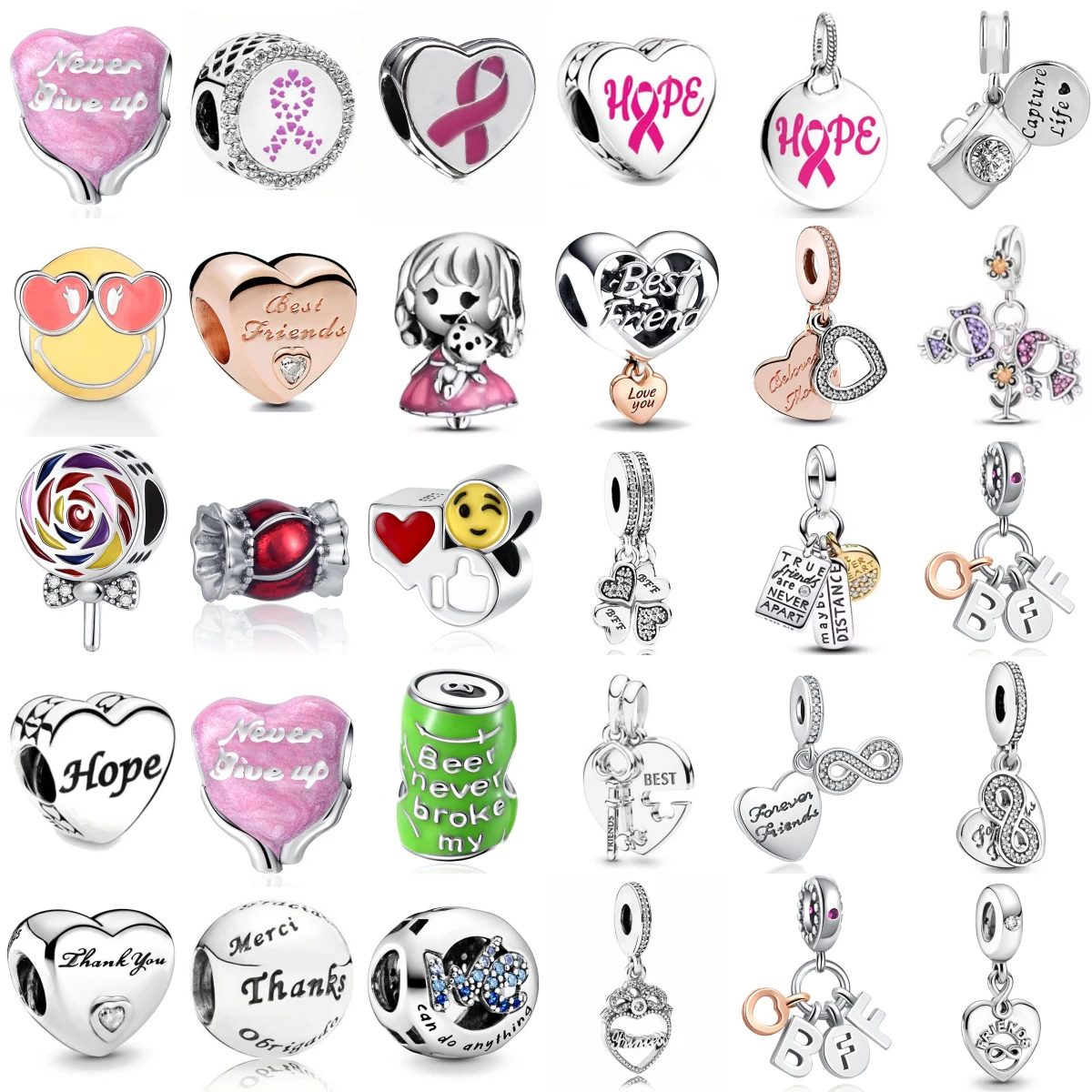 Nuevo colgante de piruleta de bebida para mejor amigo de Plata de Ley 925, cuentas compatibles con dijes originales, pulsera, collar, accesorios de joyería