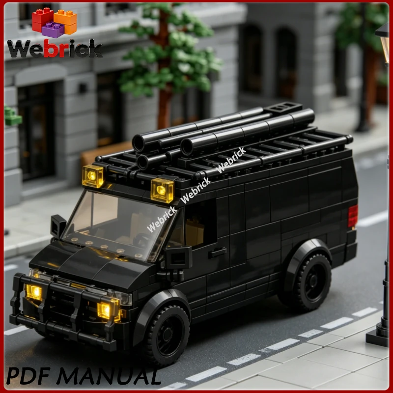 Tactical Battle Van MOC-259075 Building Blocks Military Style Vehicle Scene Layout Decorative Craft