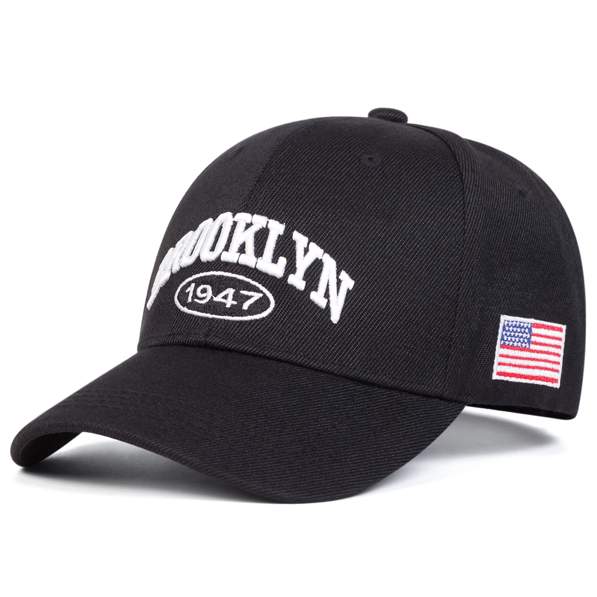 Unisex BROOKLYN Embroidered Side American Flag Baseball Caps Spring Autumn Outdoor Adjustable Casual Hats Sunscreen Hat