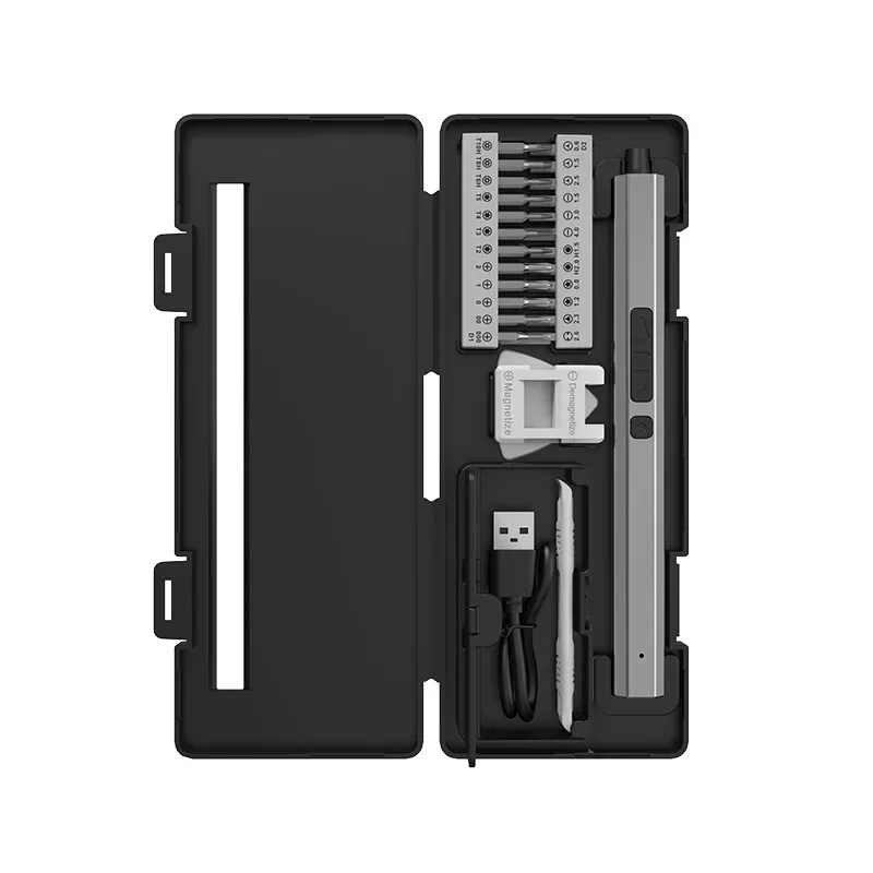 

Precision Electric Screwdriver Set 30 in 1 LED Mini Power Tools 5 Torque 5/32 Inch Hex Magnetic Bits for PC Phone Glasses Repair