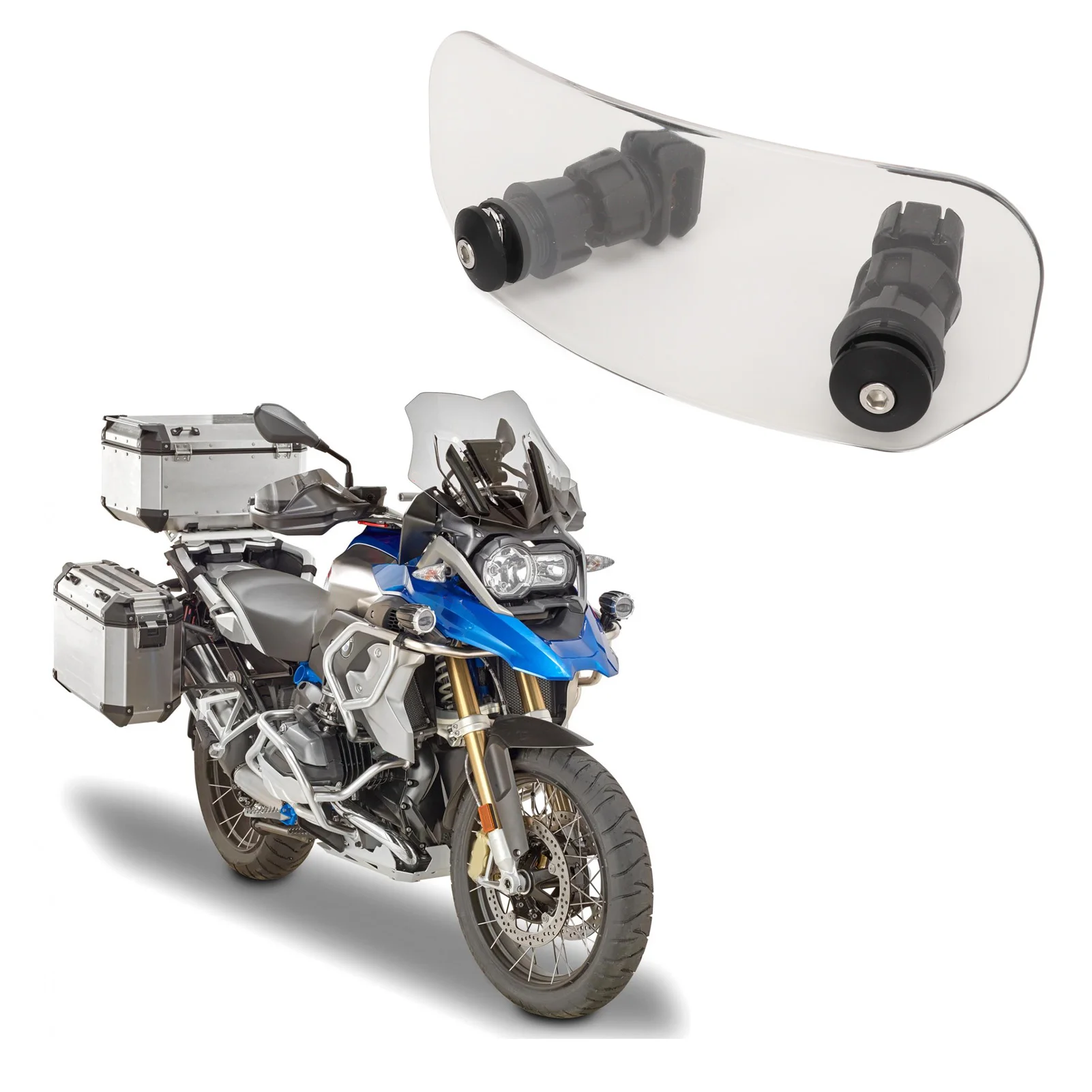 

Motorcycle Windscreen Adjustable Protective Noise Reduction Windshield Wind Deflector for Motorbike