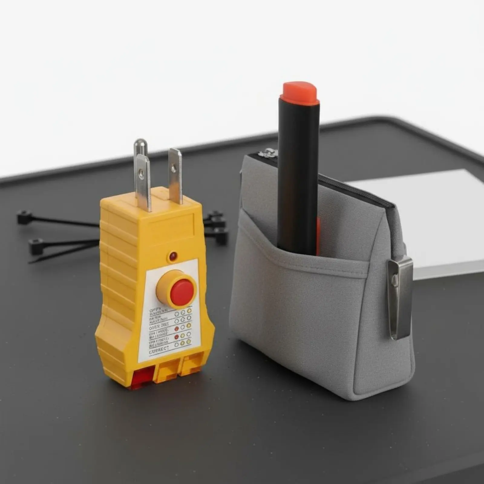 

2 Pieces Outlet Tester and Conductivity Pen Kit Grounding Test Power Socket Ground Tester for Home Inspectors