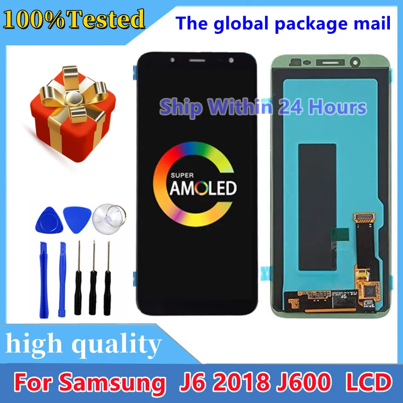 Tested TFT Display For Samsung  J6 2018 J600 J600F J600Y LCD Display Touch Screen Digitizer Assembly Can Adjust Brightness