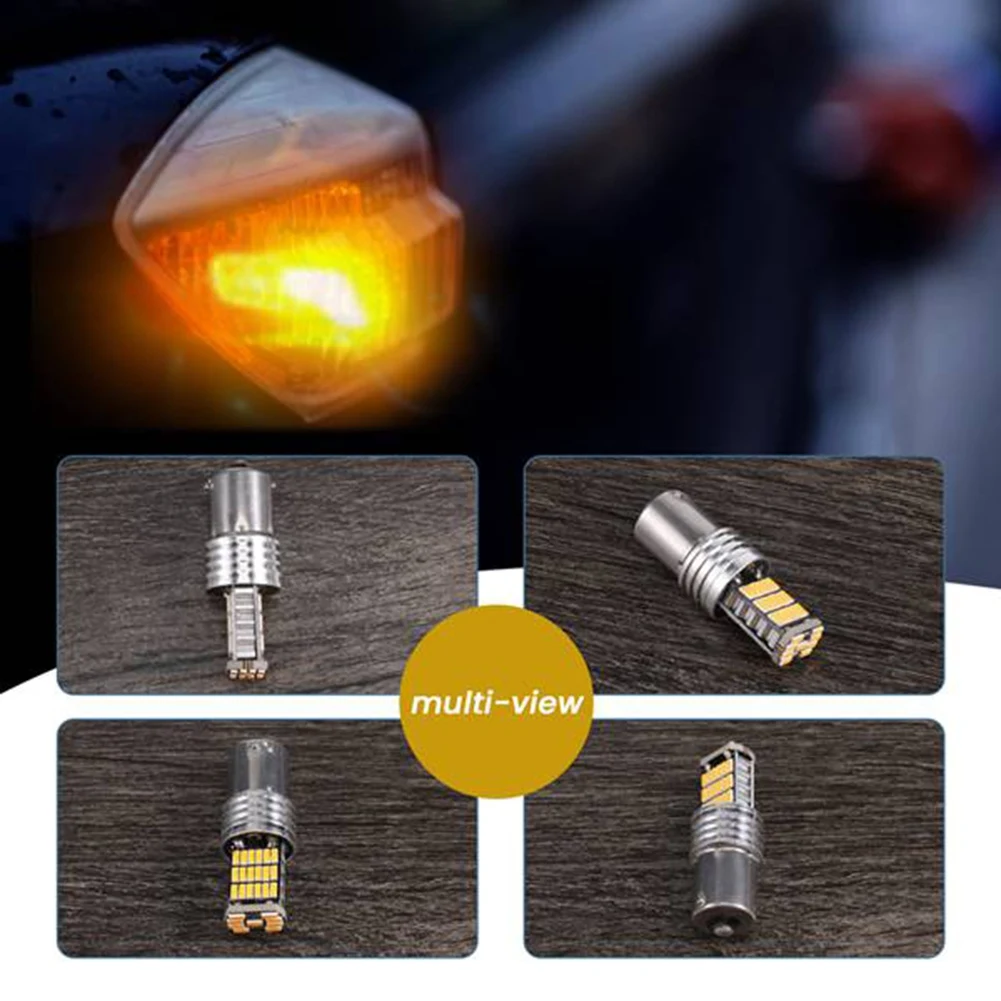 Super Sale 2 Pcs 1156 Amber 7506 P21W LED Bulbs BA15S Yellow Front Rear Turn Signal Lights
