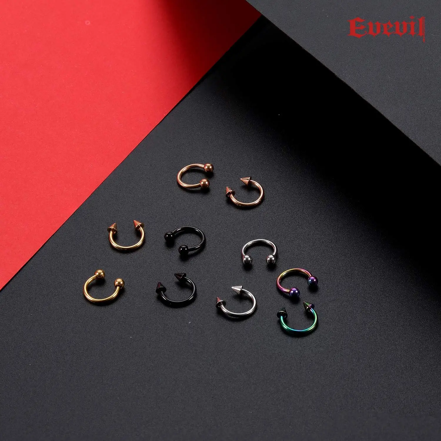 14 جرام 16 جرام الحاجز مجوهرات الجراحية الصلب الحاجز الدائري للنساء الرجال الأنف الأنف خواتم الشفاه Labret الغضروف ثقب الجسم 10 قطعة مجموعة