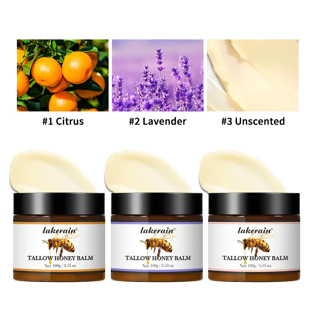 

Honey Tallow Бальзам для лица Натуральный лосьон ручной работы Крем для взбитой говядины для лица и тела для чувствительной кожи для мужчин и женщин