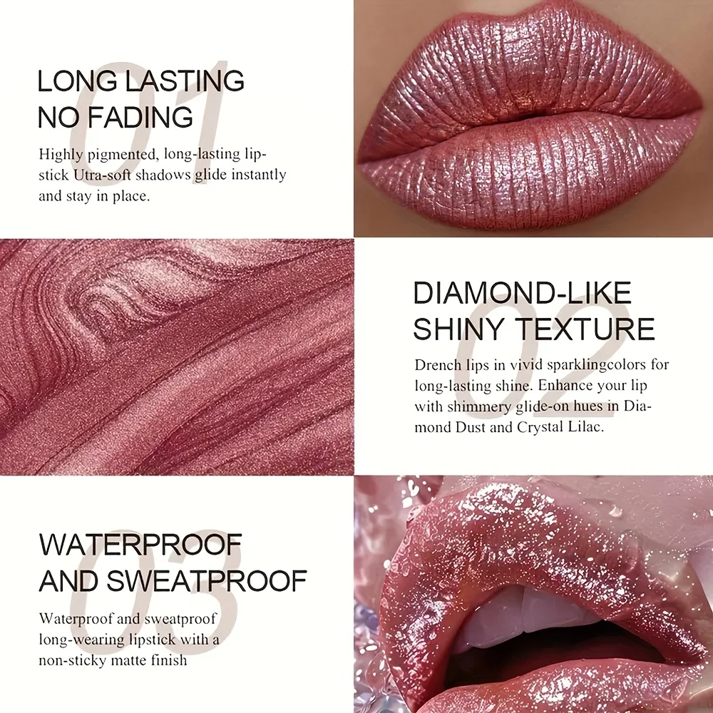 Waterproof and shimmery lipstick, waterproof and sweatproof, long-lasting and smudge-proof, not easy to smudge. image 3