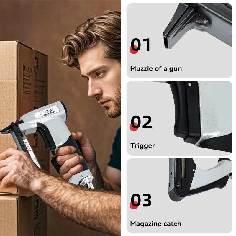 Concrete nail gun DIY sofa wooden roof stapler pneumatic air staple gun