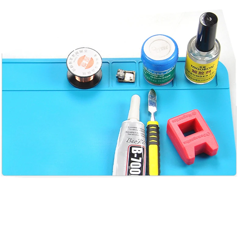 300*200mm Heat Insulation Pad Multifunctional Heat-Resistant Silicone Soldering Mat Work Pad Solder Rework Repair Tool Station
