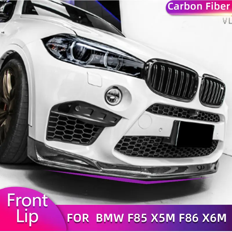 

Carbon Fiber Car Front Bumper Lip Spoiler For BMW F85 X5M F86 X6M 2014-2018 Auto Front Lip Chin Apron Body Kits