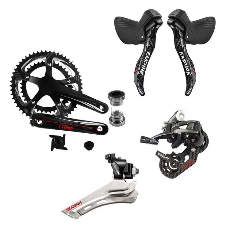SENSAH EMPIRE PRO Carbon Fiber 2x12 Speed Bike Rear Derailleur Hollow Double Sprockets Crankset Bike Shifter Derailleur Sets