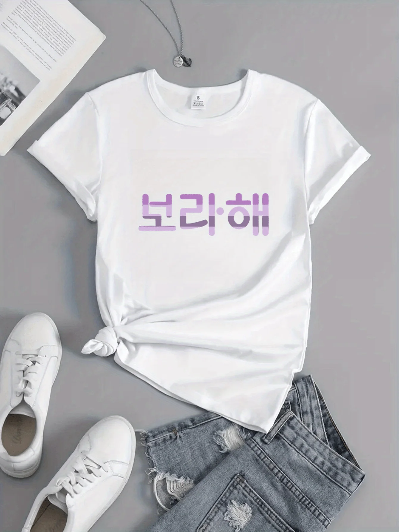 Korean Believe in Yourself Graphic T Shirt Women Summer Short Sleeve Flower Print Casual Tee Tops Harajuku Fashion Tshirt