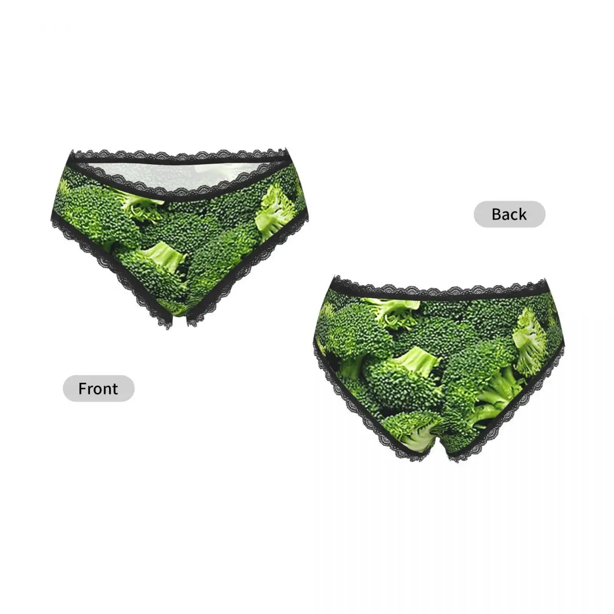 Custom Fresh Raw Broccoli Panties Briefs Women's Comfort Briefs Underwear Breathable Female Underpants