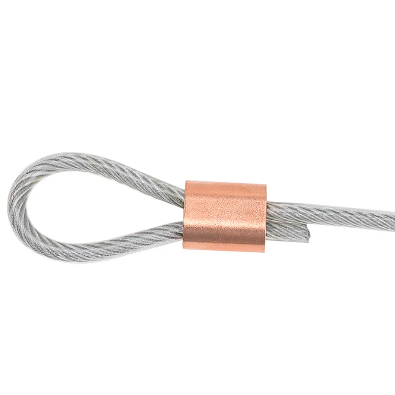 1.5mm 2mm 2.5mm Brass Copper Cable Clips Wire Rope Ferrule Barrel Cable Crimping Loop Sleeves Ferrules