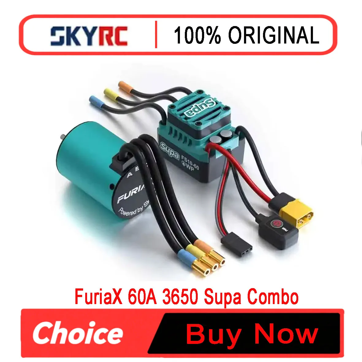 SKYRC FuriaX Supa Combo Supa 3650 4Pole 2300 3100 3600 4000 5400kv Brushless Motor And 60A ESC For RC Cars Accessories