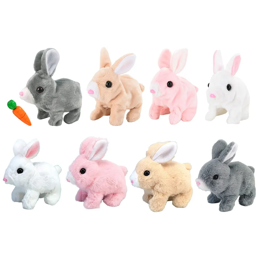 Animal de compagnie électronique interactif avec sons et mouvements, lapin réaliste, jouet de pâques en peluche, cadeau pour les tout-petits