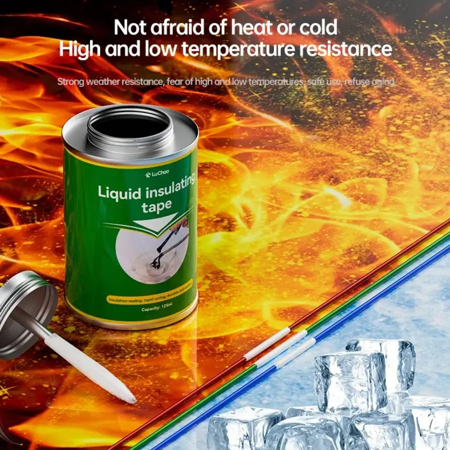 

100ml Liquid Electrical Tape - Waterproof Fire-Resistant Insulation for Auto/Car Wires & Home Cables, Replaces Traditional Tape