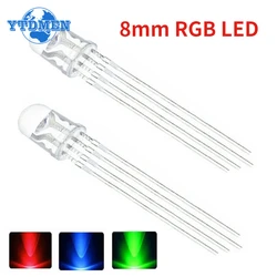 10PCS 8mm RGB LED Common Cathode/Anode Multicolor Emitting Diode 4 Pin DIY Lamps Electronics Components Indicator Light