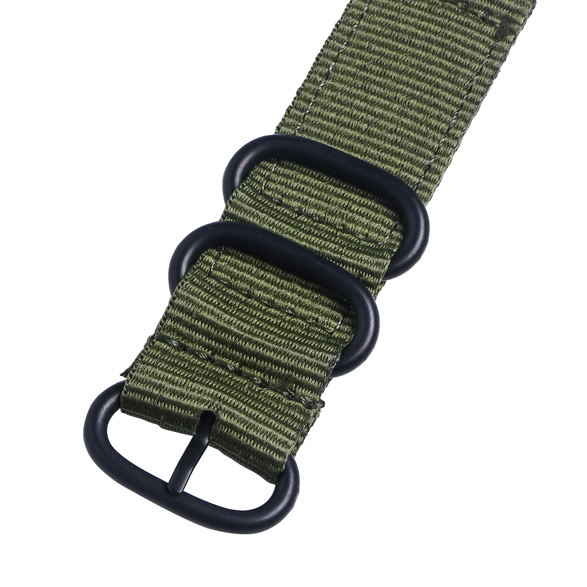

18 Mm Nylon Strap Army Green Watch Straps Breathable Black Buckle Band Wristband for