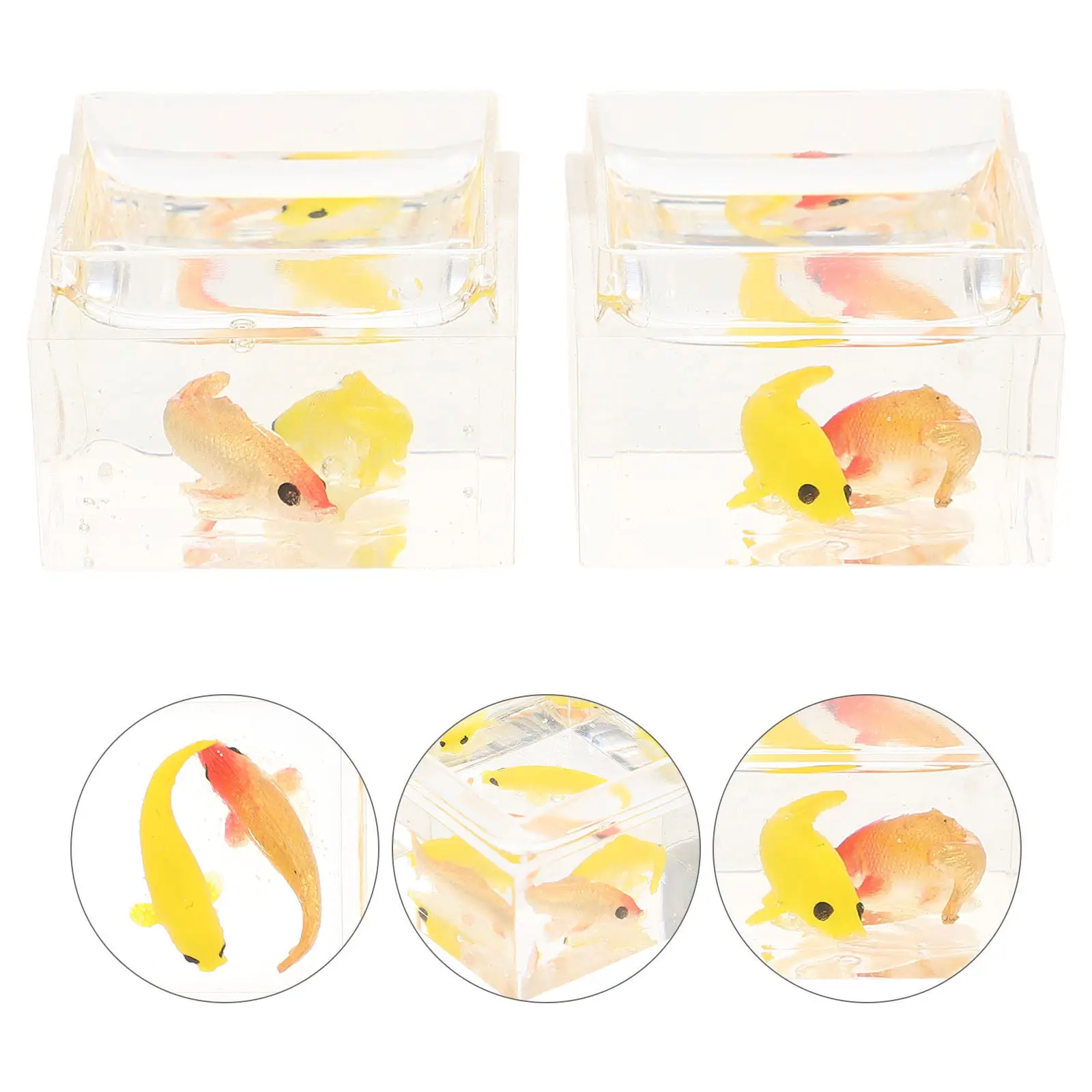 

2Pcs Realistic Mini Fish Bowls Miniature Scene Props for Tiny House Decor Miniature Garden Accessories Mini House Decoration