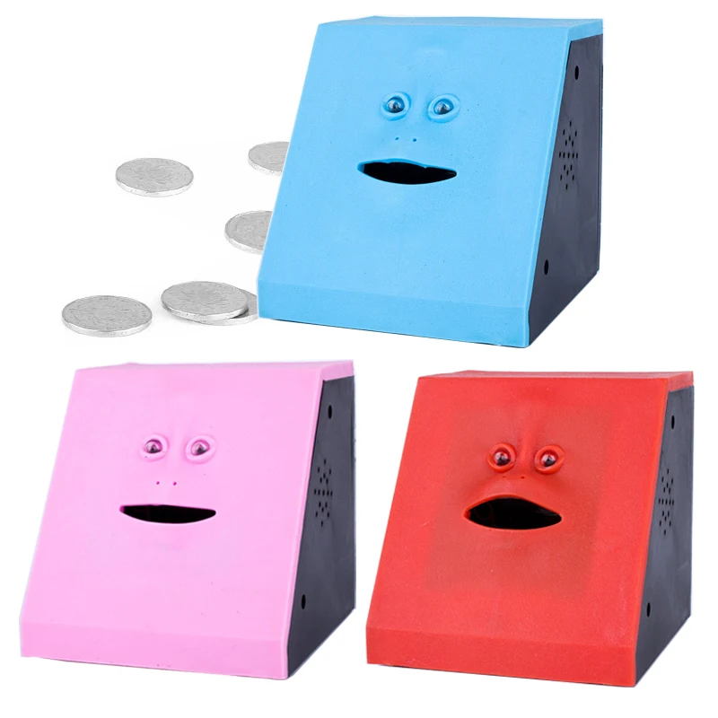 Children Sensor Coin Box Cute Face Bank Money Safe Box Piggy Banks Eats For Money Saving Creative Toys For Kids Christmas Gift