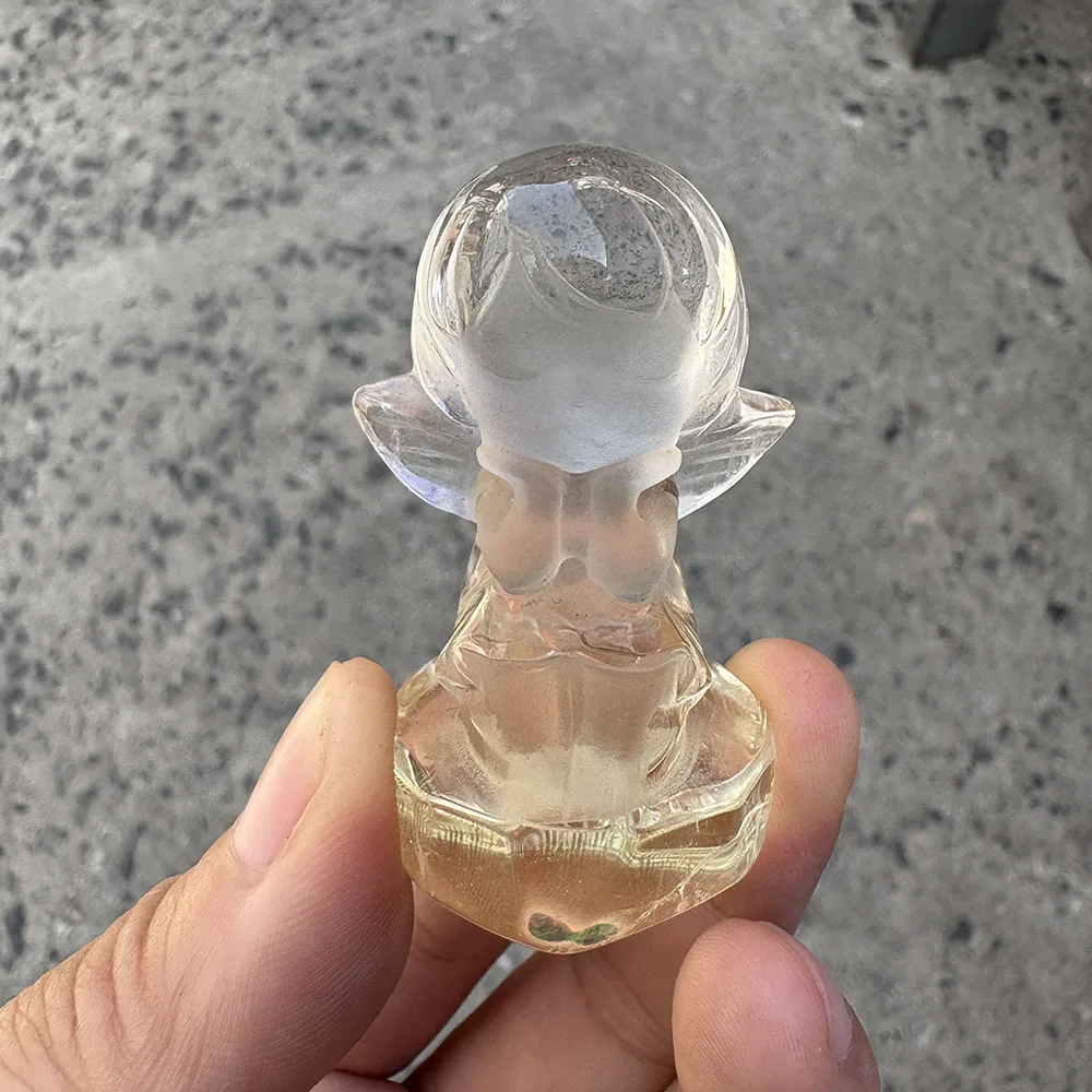 Custom Handcrafted Natural Citrine Angel Figurine - Gemstone Angel Statue Tabletop Decor for Healing