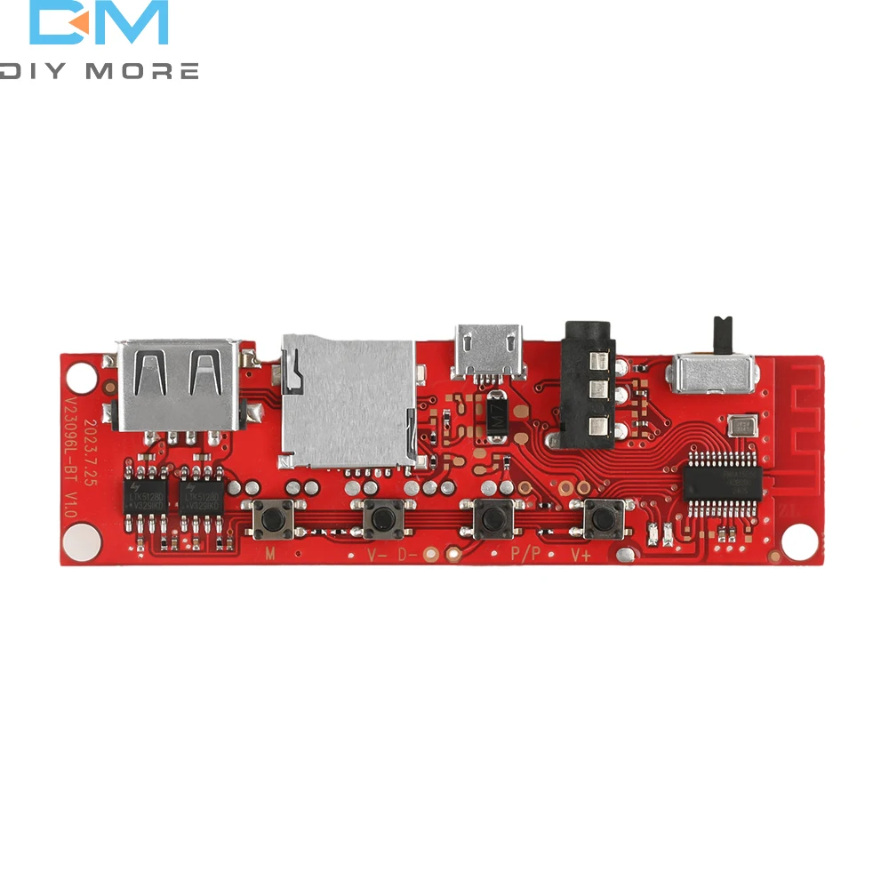 Multifunctional Bluetooth Module Amplifier Board 3-5W Bluetooth Audio Amplifier Board USB 5V Bluetooth Module with LED Light