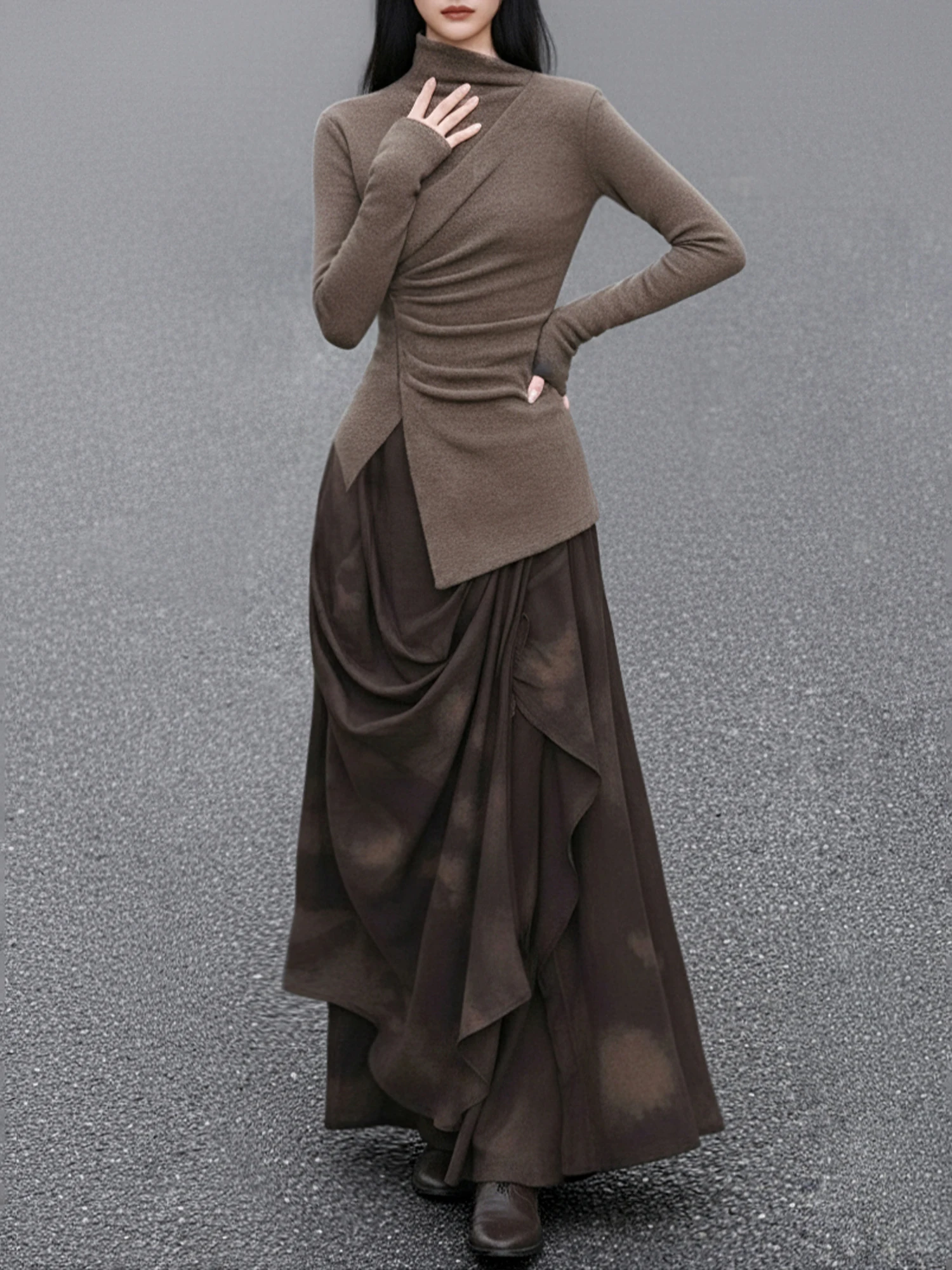 

Повседневный женский свитер с длинным рукавом и высоким воротом, теплый топ для ношения как под одежду, так и поверх нее, YB25440, осенне-зимняя модная модель для повседневной носки