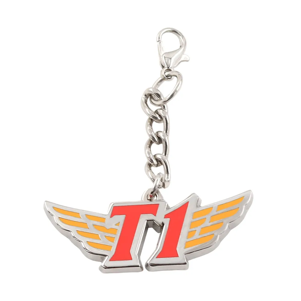 T1 Team Logo Metall-Schlüsselanhänger mit Emaille-Flügel-Anhänger, Schlüsselring, E-Sport-Fan-Sammlerstück, Geschenk für Gaming-Unterstützer – Detail 6