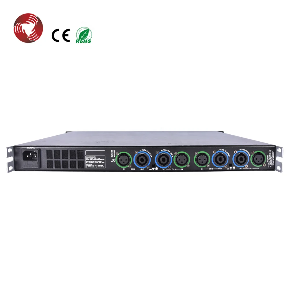4-channel 1U Size Class d Audio Professional Power Amplifier Sound M450