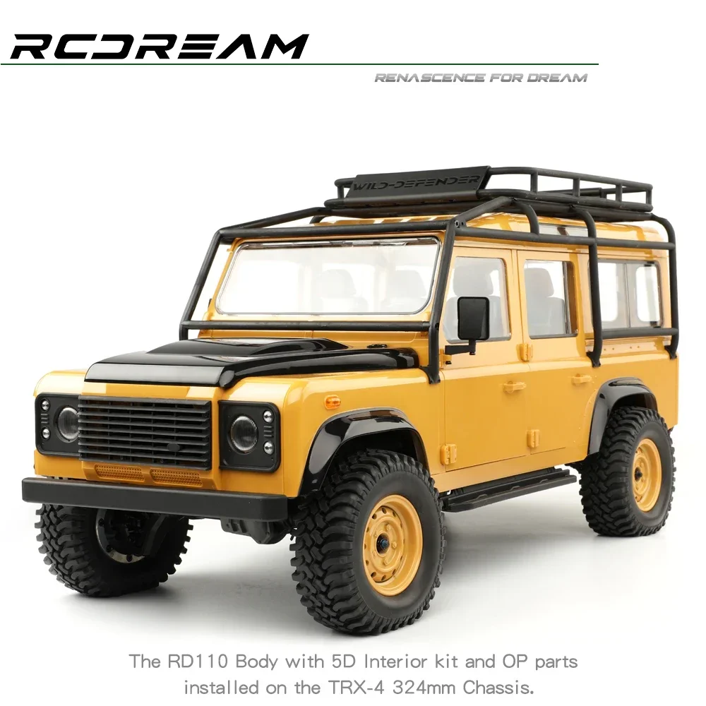 RCDream Wild-Defender RD110 Hard Body 5Door Station Wagon 324mm /Openable 4-Door/Interior/Fender/Cage For TRX4 Defender Upgrade