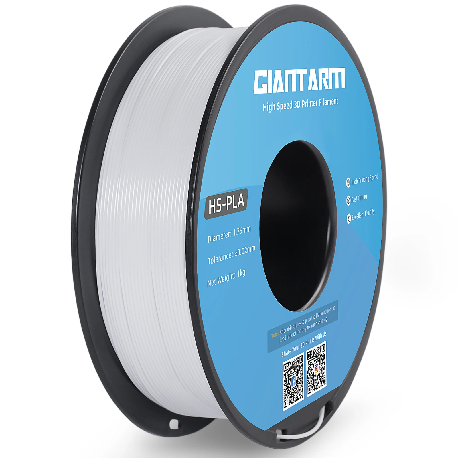 GIANTARM HS-PLA Hochgeschwindigkeits-Filament 1,75mm 1kg ±0,03mm 600mm/s Verwicklungsfrei Saubere Wicklung für Bambu Lab Creality Ender FDM 3D-Drucker