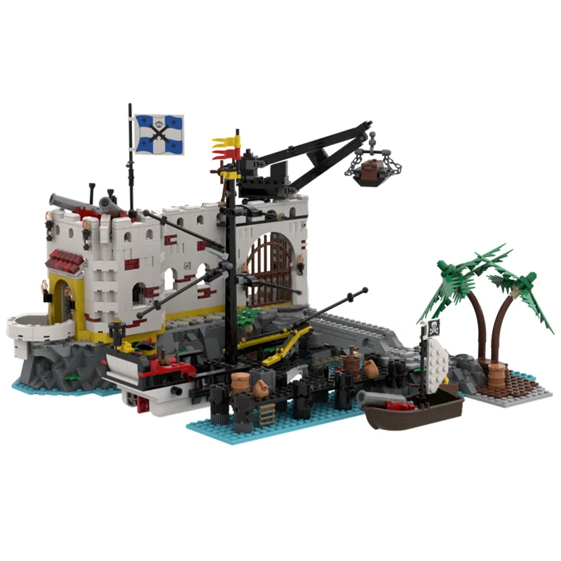 New Medieval Pirates Series Imperial Navy Checkpoint Moc 10320 21322 Pirate Shipyard Modular Building Blocks DIY Bricks Toy Gift