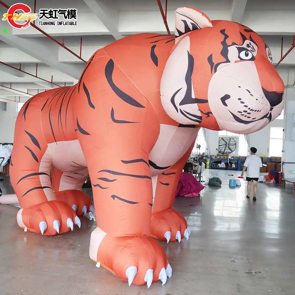 

Fast Shipping 3m Tall Giant Inflatable Tiger for Outdoor Decoration Advertising Air Blow Up Walking Tiger Replica Model