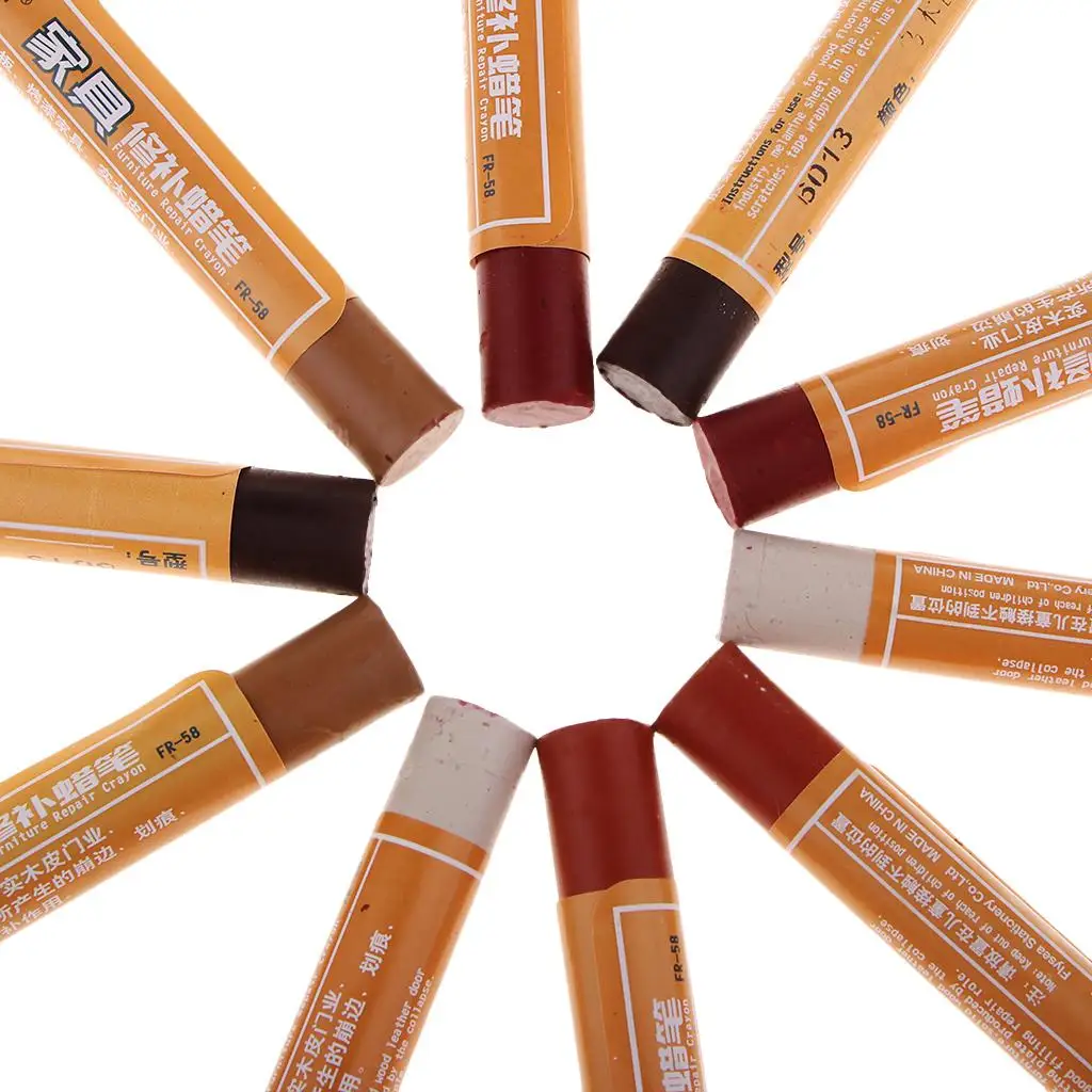 Wood Repair Filler Sticks Furniture Touch Up Crayons Brown Gray Ebony Markers Kit Scratch Remover for Home
