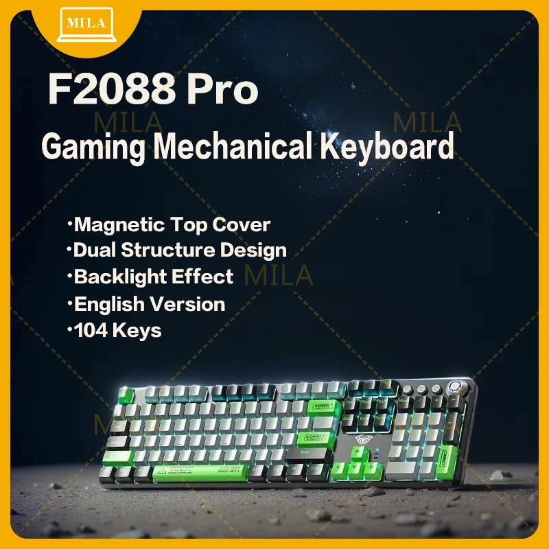 For AULA F2088Pro Mechanical keyboard, wired gaming e-sports peripheral keyboard, 108-key office color-matching keyboard
