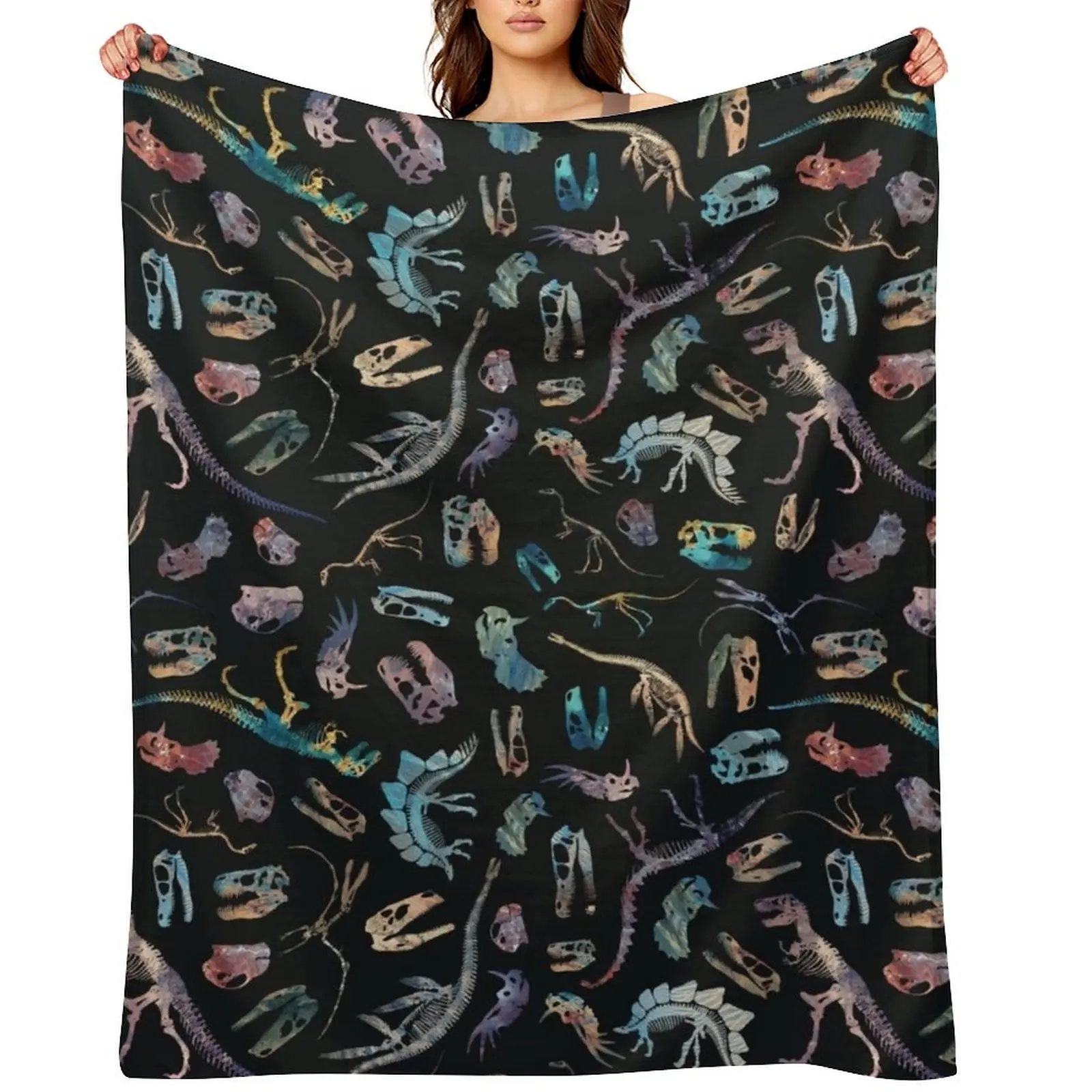 

Dinosaurs (Dark) Throw Blanket Furrys Stuffeds Hairys Decoratives Blankets