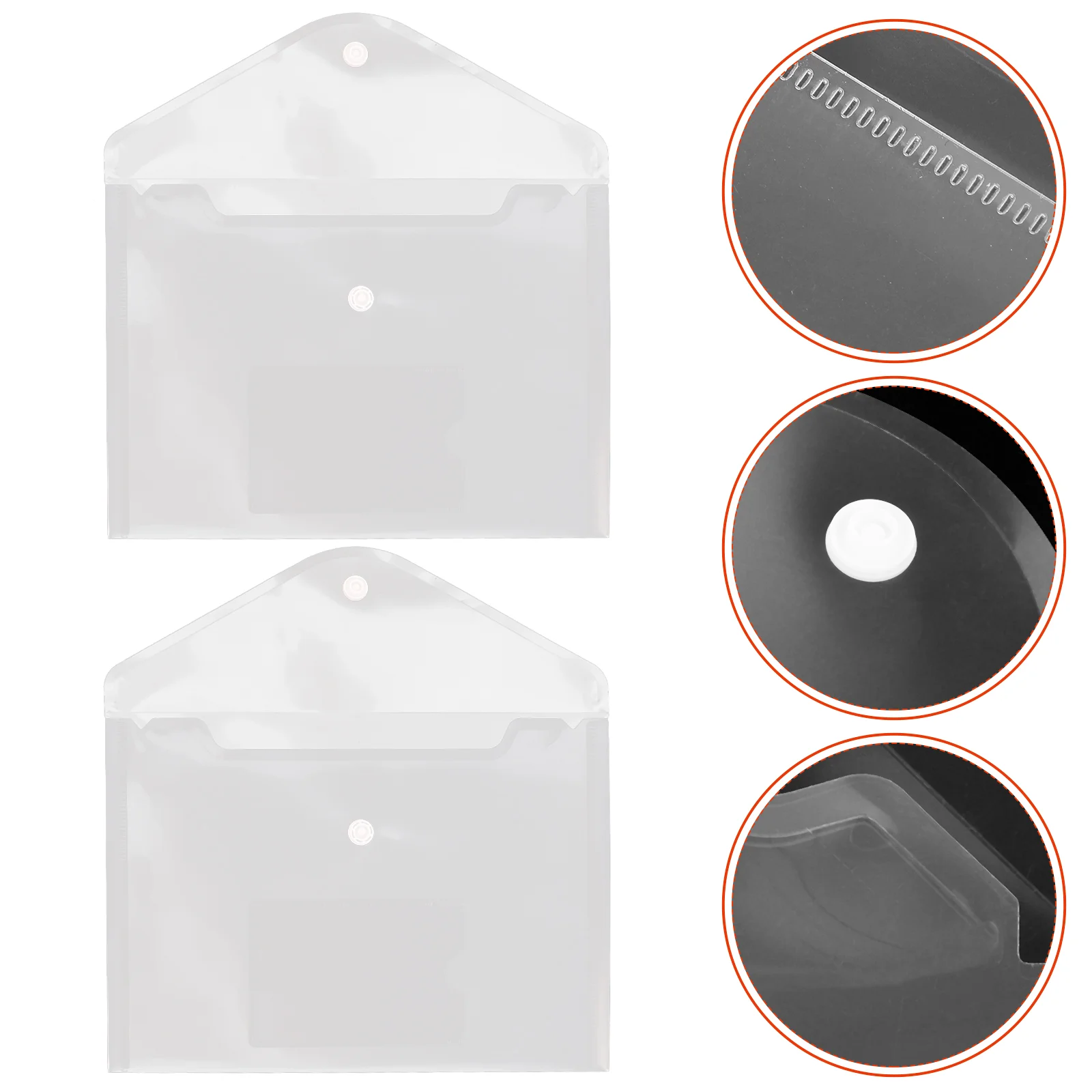 12 Pcs Button File Bag Envelopes Transparent Document Organizer Holder Invoices Pp Clear Zipper Pouches A5 Storage Office