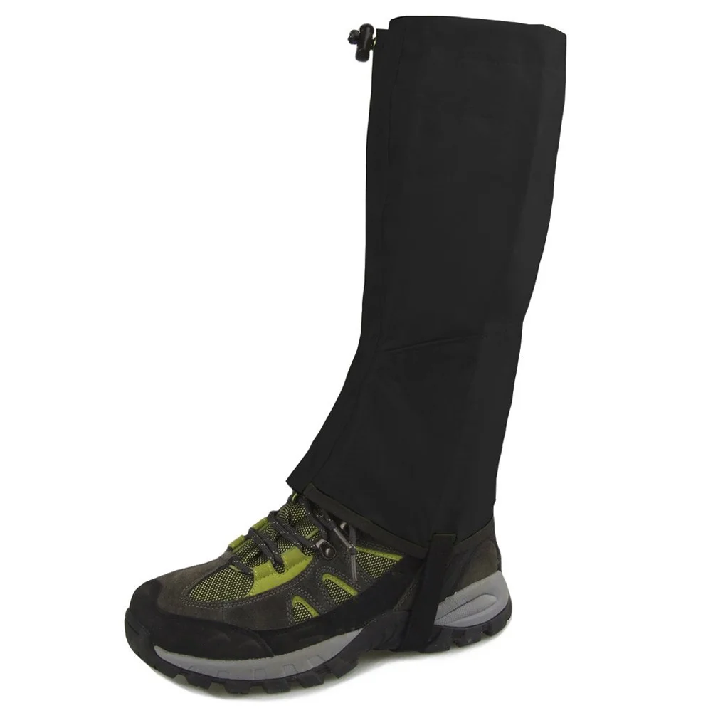 

1 Pair Waterproof Breathable Snow Gaiters Black Size L Durable Nylon Hook Loop For Skiing Hiking Climbing Hunting Outdoor Snow