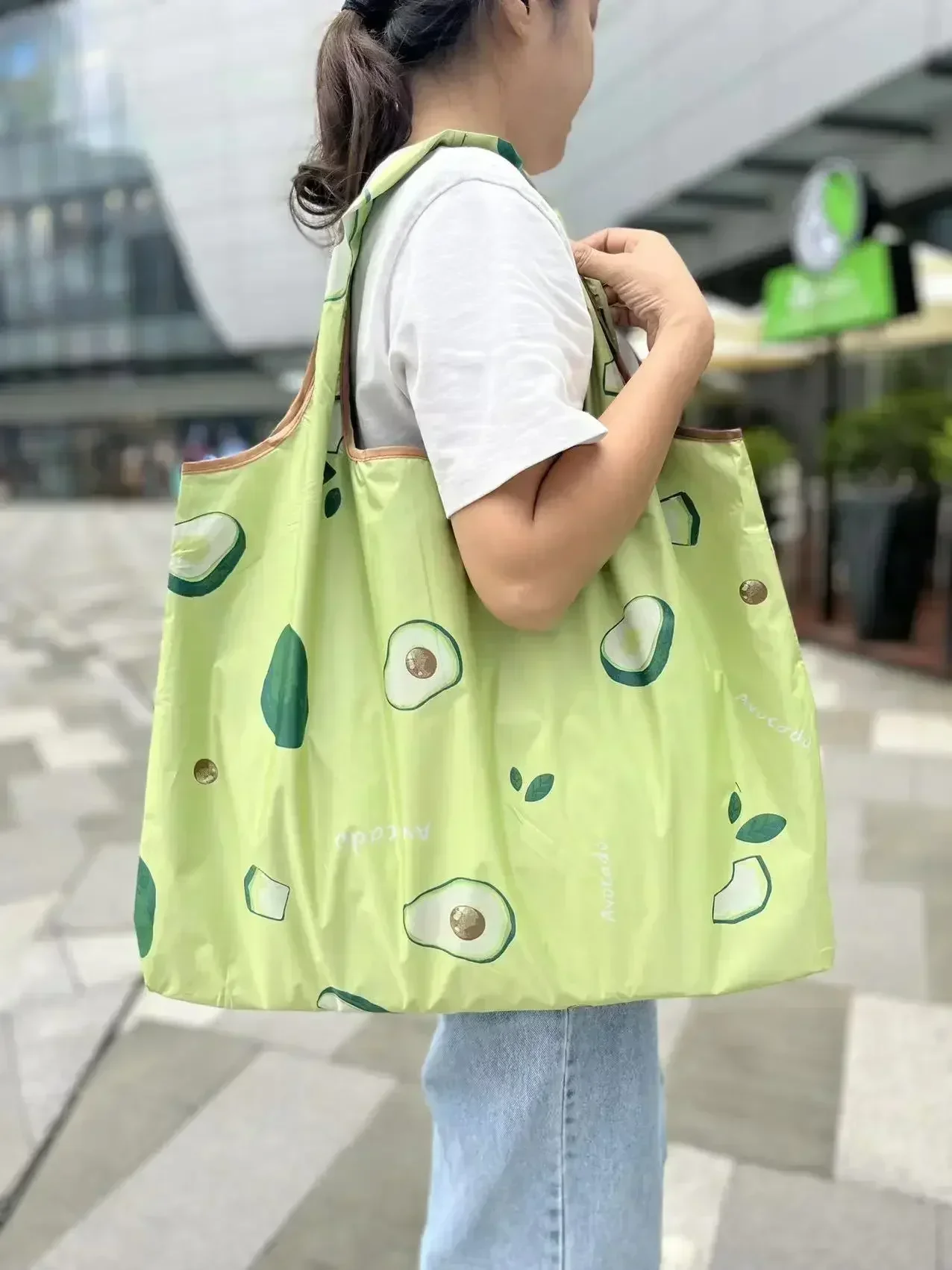 VAE1 Large Size  Waterproof Shopper Reusable Foldable Shopping  Handbag Environmental Out Shoulder